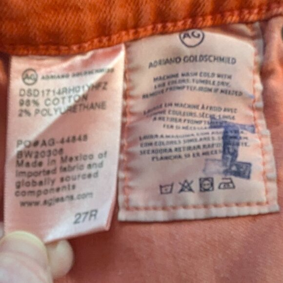 AG Adriano Goldschmied Denim Size 27R Burnt Orange Frayed Hem Shorts - Picture 4 of 12